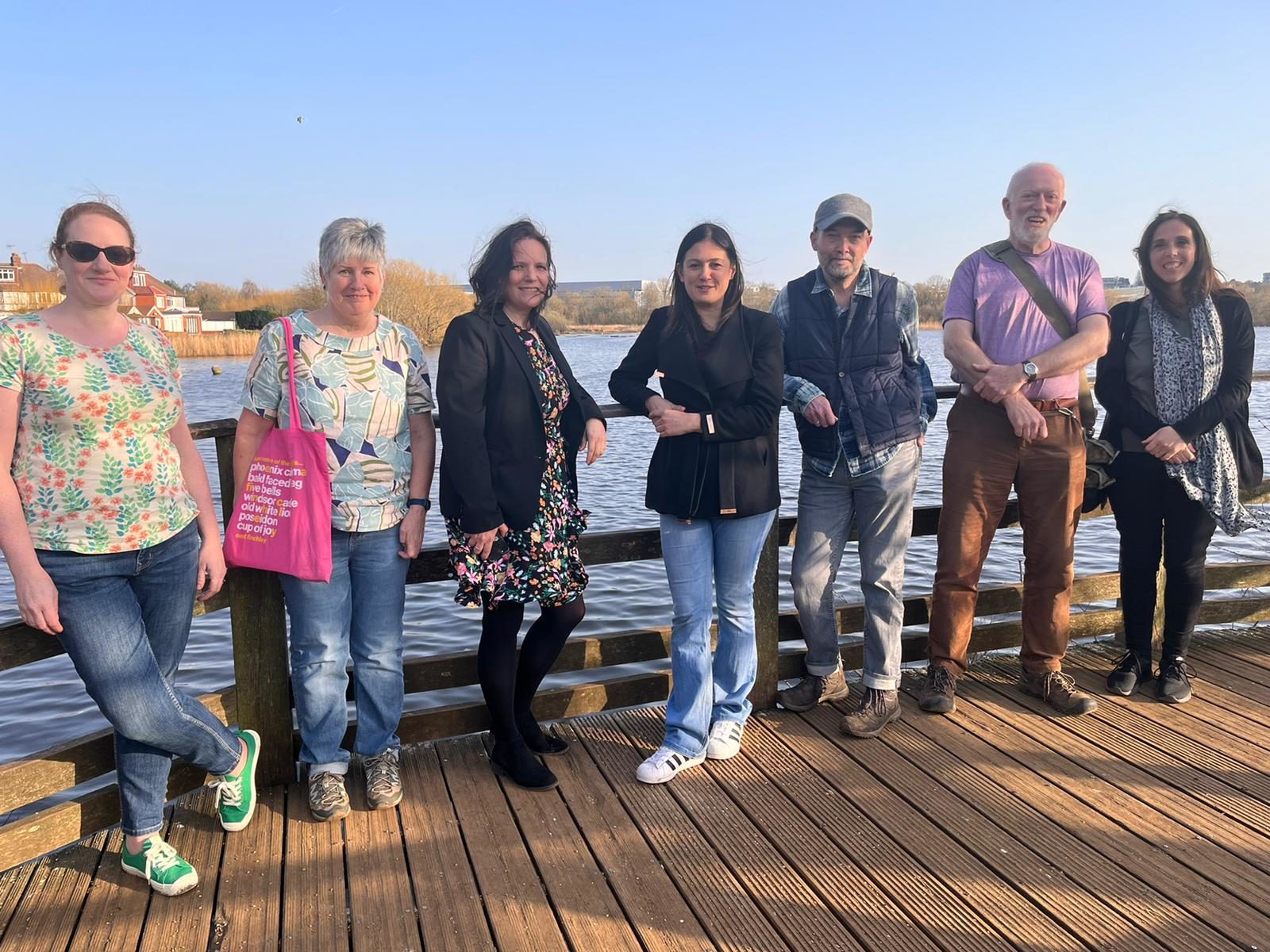 Lisa Nandy MP with community groups on the Welsh Harp